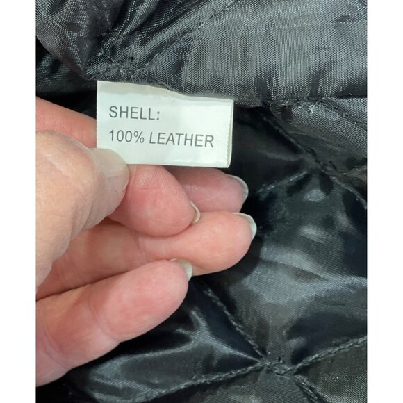 Vintage 90s-y2K Leather Biker Jacket w/Eagle "Live to Ride" Black Zip Out Liner‎ - Picture 11 of 16
